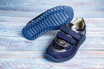 Ортопедические кроссовки Woopy синие с серебристыми вставками, 26