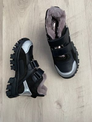 Ботинки зимние черно-серебристые спортивные Woopy, 22