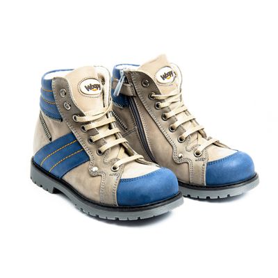 Ортопедичні черевики Woopy із синіми вставками, 28