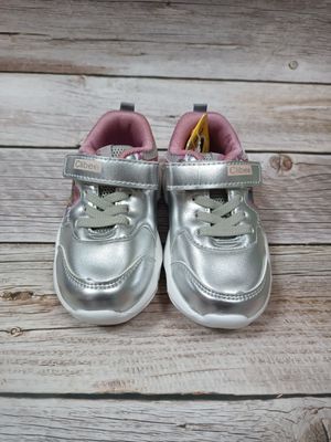 Кросівки сріблясті з квіткою Clibee, 22