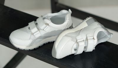 Кросівки білі косичка, сірблясті вставки Happy Walk, 27, 17.5