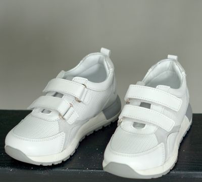 Кросівки білі косичка, сірблясті вставки Happy Walk, 27, 17.5