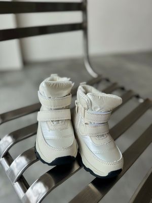 Черевики зимові, перламутр, зайчик, 2 липучки, 23