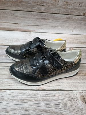 Кроссовки черные с золотистым принтом Clibee, 35