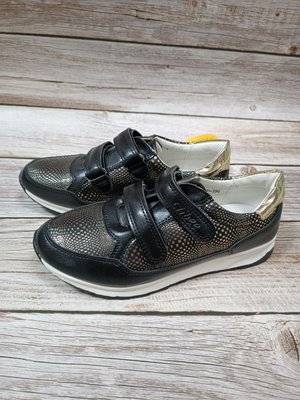 Кросівки чорні із золотистим принтом Clibee, 35