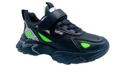 Кросівки чорні з зеленою вставкою Clibee, 32