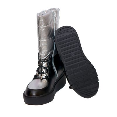 Ботинки высокие черно-серебристые Clibee, 32