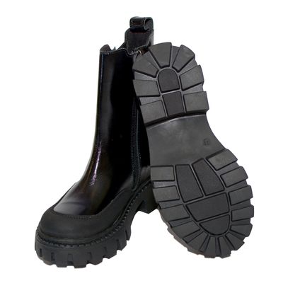 Ботинки Челси черные лаковые Minno Kids, 33, 21