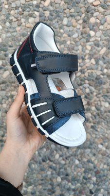 Босоніжки темно сині, 3.123 шкіряні, 2 лип., спорт. підошва, 33