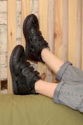 Кросівки високі, чорний камуфляж Woopy, 24