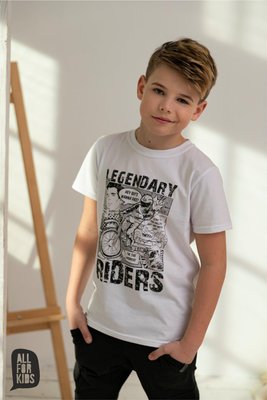 Біла футболка для хлопчиків All for kids, 104, 110