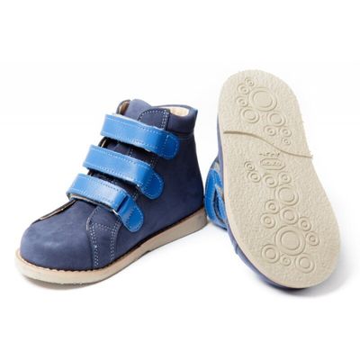 Ортопедические ботинки Aurelkа с голубыми липучками, 35