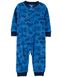 Синяя сплошная пижама с машинками, 104