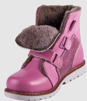 Ботинки зимние розовые кожаные, замшевые вставки 4Rest Orto, 24