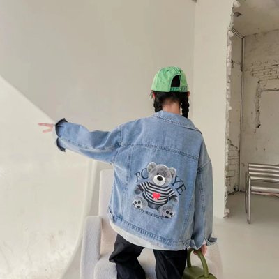 Куртка джинс голубая, Мишка Китай, 110