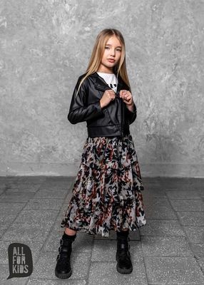 Куртка черная (экокожа) All for kids, 116, 122