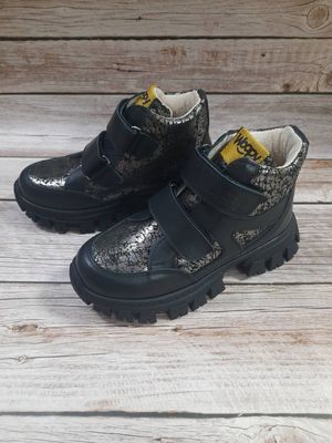 Чорно-сріблясті черевики Woopy на високій підошві, для дівчат, 31