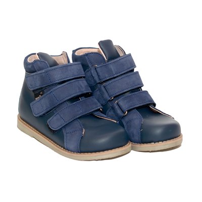 Кожаные темно-синие ортопедические ботинки Aurelka, 28
