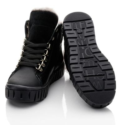 Черные зимние ботинки Woopy, с логотипом, 26