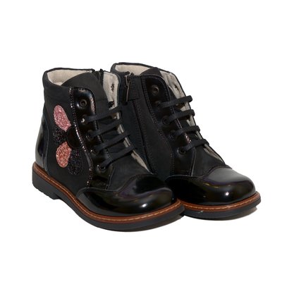 Высокие черные ботинки Woopy, с цветком, 27