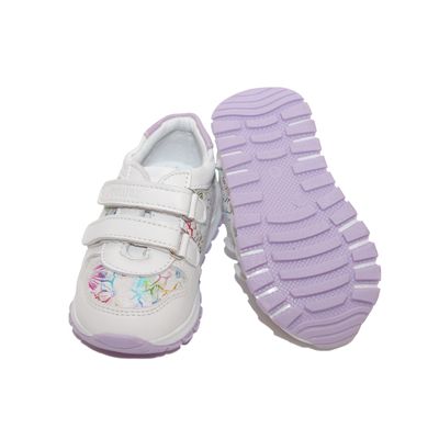 Кросівки Toddler біло-фіолетові, квітковий принт, 19, 12