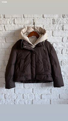 Куртка коричнева з бежевим капюшоном 5580 , 140