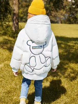 Куртка зимова молочна з ведмедиком Китай, 160