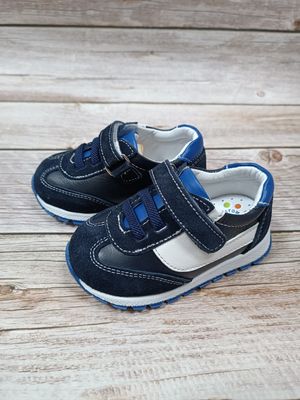 Темно-сині кросівки Toddler, шнурівки+липучка, 19, 12