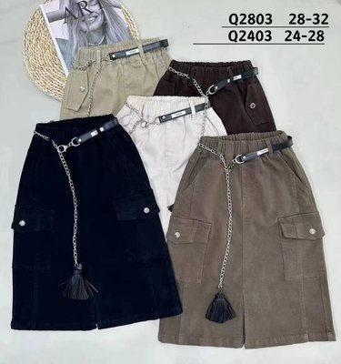 Юбка джинс темно-коричневая с карманами Китай, 130