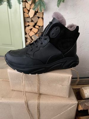 Кросівки зимові чорні на шнурівках Woopy, 36, 23.3
