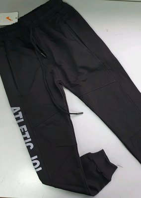 Чорні утеплені штани, з написами, 134, 140