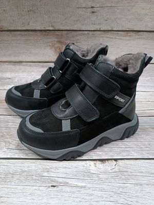 Черные зимние ботинки Minno Kids со светоотражающими полосками, 27