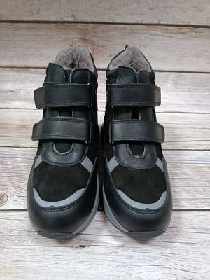 Черные зимние ботинки Minno Kids со светоотражающими полосками, 26