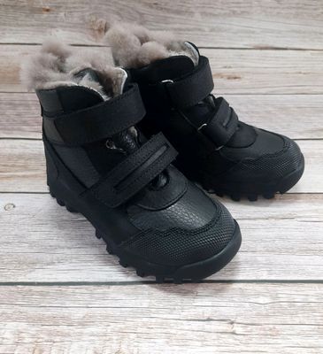 Зимние ботинки черные кожаные Woopy, 27