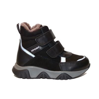 Чорні зимові черевики Minno Kids зі світловідбиваючими смужками, 27