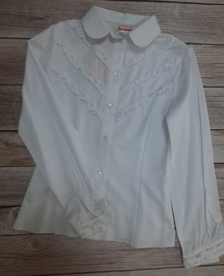 Блузка белая с кружевом, 152