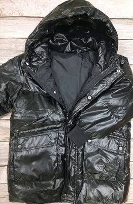 Черная зимняя куртка для мальчиков, 120