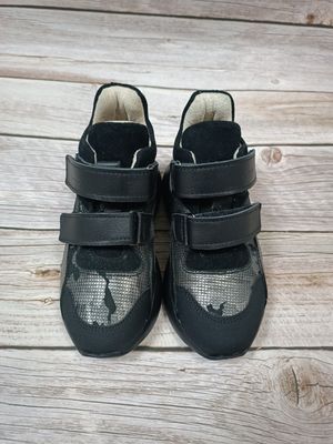 Кросівки високі чорні із сріблястим камуфляжним принтом Woopy, 28