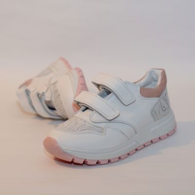 Білі кросівки Toddler зі сріблястими смужками, 26